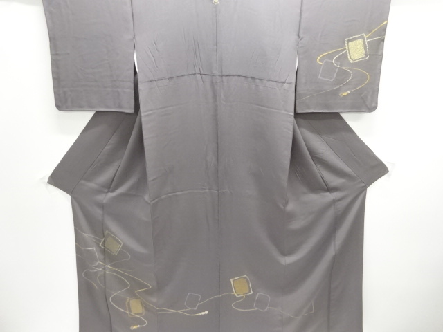 JAPANESE KIMONO / HOMONGI / SILK / EMBROIDERY / KUMIHIMO CORD / SINGLE CREST